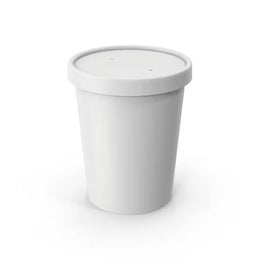 Olla para Sopa con Tapa Papel Blanco sin Plástico 480ml (25 Uds)