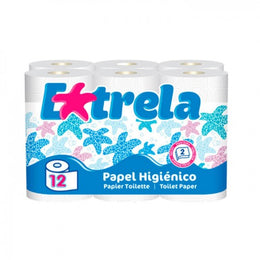 Papel Higiénico Familiar Estrela (Pack c/ 12 Rolos /Emb de 9)