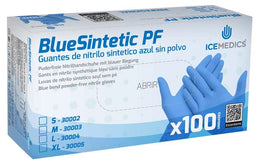 LUVA NITRIL SINTETICA SEM PÓ AZUL (CAIXA C/ 100 UN Remova 