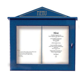 PORTA-MENUS LUMINOSO 60X65X8 CM AZUL MADEIRA Brasão Rosa 