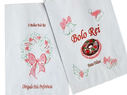 SACO KRAFT BRANCO REVES.A VEGETAL P/ BOLO REI PEQUENO Embalagens e Produtos de Plástico Brasão Rosa 